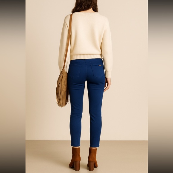 Michael Kors Skinny Jeans - blue colour with stretch - zippered pockets - Picture 2 of 9